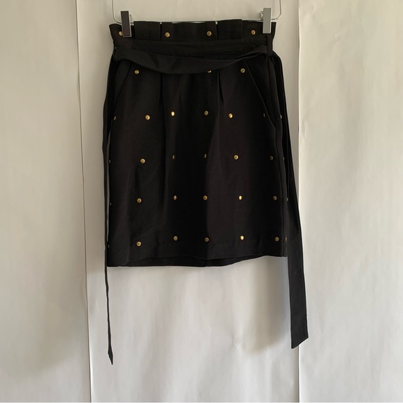 Alice by Temperley Claudia Studded mini skirt black silk blend - Picture 2 of 10